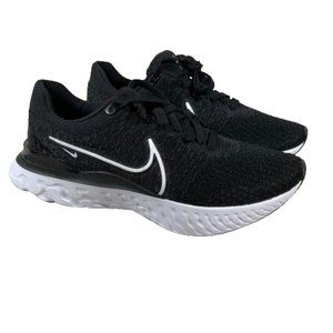 Nike Mens SIZE 8.5 React Infinity Run FlyKnit 3 BLACK Running Shoes Sneakers